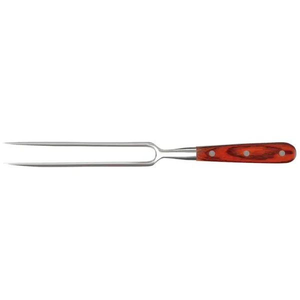0036| Juego de Cuchillo y Tenedor de 8" en Acero Inoxidable y Mango de Madera de Acero - Imagen 2