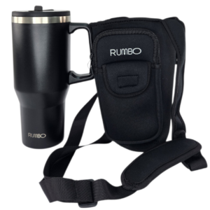 QY5015 | Set de Hidratación RUMBO: Vaso Térmico Grande con Manija y Funda Bandolera