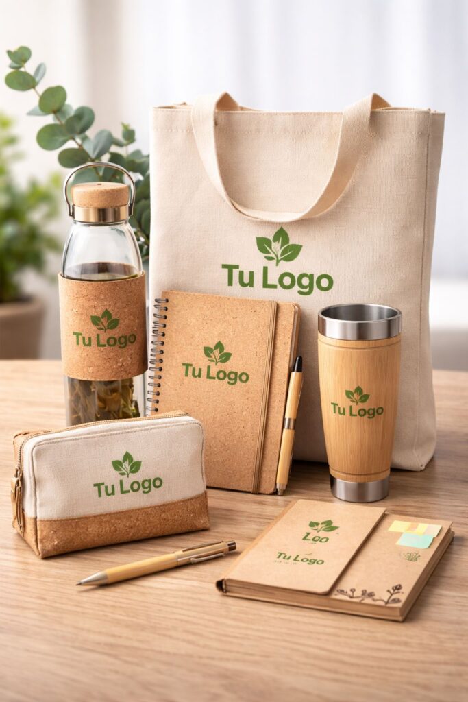 Productos ecológicos corporativos personalizados con logo empres