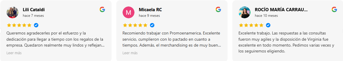 5 estrellas Google - Clientes satisfechos Promo en América