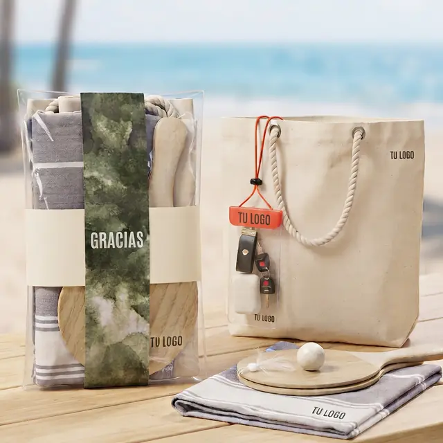 Set Verano de regalo empresarial con bolso playero y toalla con logo